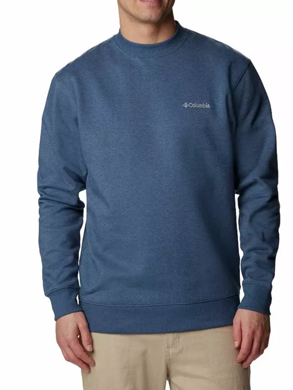 Columbia Men's Hart Mountain II Crewneck Carbon Heather Sweatshirt Blue Size XXL